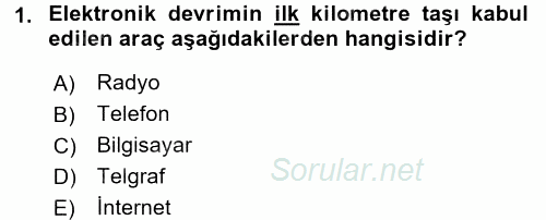 Yeni Teknolojiler ve Çalışma Hayatı 2017 - 2018 Ara Sınavı 1.Soru