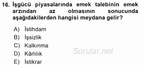 Yeni Teknolojiler ve Çalışma Hayatı 2017 - 2018 Ara Sınavı 16.Soru
