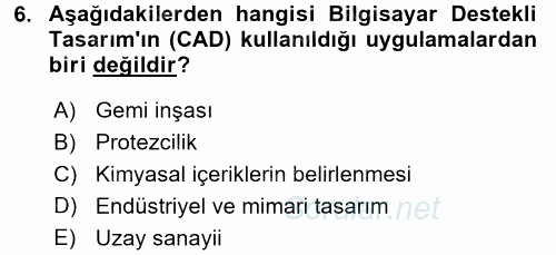 Yeni Teknolojiler ve Çalışma Hayatı 2017 - 2018 Ara Sınavı 6.Soru