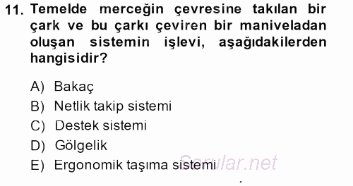 Sayısal Fotoğraf Makineleri 2014 - 2015 Dönem Sonu Sınavı 11.Soru