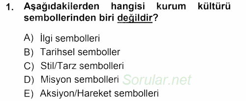 Mağaza Atmosferi 2012 - 2013 Ara Sınavı 1.Soru