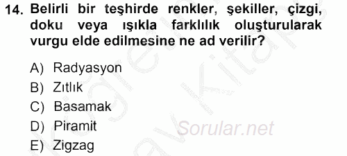 Mağaza Atmosferi 2012 - 2013 Ara Sınavı 14.Soru