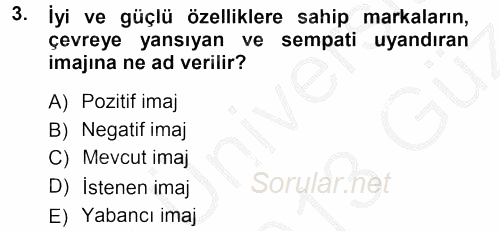 Mağaza Atmosferi 2012 - 2013 Ara Sınavı 3.Soru