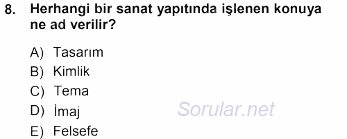 Mağaza Atmosferi 2012 - 2013 Ara Sınavı 8.Soru