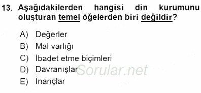 Eğitim Sosyolojisi 2015 - 2016 Ara Sınavı 13.Soru