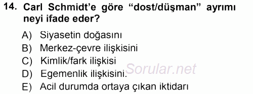 İnsan Hakları ve Demokratikleşme Süreci 2012 - 2013 Dönem Sonu Sınavı 14.Soru