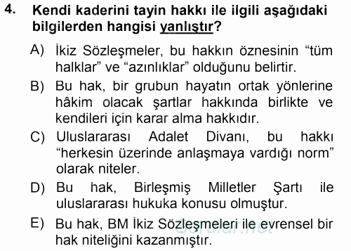 İnsan Hakları ve Demokratikleşme Süreci 2012 - 2013 Dönem Sonu Sınavı 4.Soru