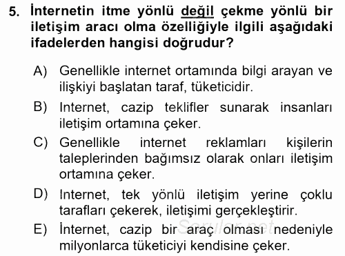 Elektronik Ticaret 2017 - 2018 Ara Sınavı 5.Soru