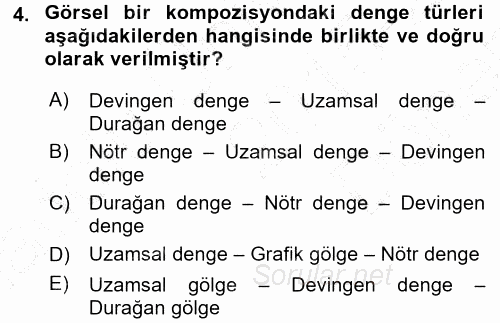 Görsel Estetik 2015 - 2016 Dönem Sonu Sınavı 4.Soru