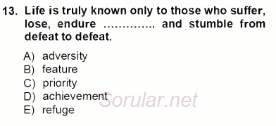 Okuma Ve Yazma Becerileri 1 2012 - 2013 Ara Sınavı 13.Soru