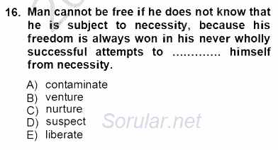 Okuma Ve Yazma Becerileri 1 2012 - 2013 Ara Sınavı 16.Soru