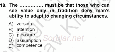 Okuma Ve Yazma Becerileri 1 2012 - 2013 Ara Sınavı 18.Soru