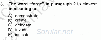 Okuma Ve Yazma Becerileri 1 2012 - 2013 Ara Sınavı 3.Soru