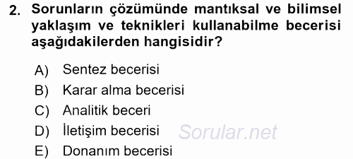 Sosyal Hizmet Yönetimi 2015 - 2016 Dönem Sonu Sınavı 2.Soru