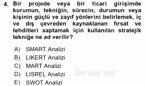 Sosyal Hizmet Yönetimi 2015 - 2016 Dönem Sonu Sınavı 4.Soru
