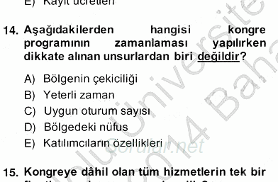 Konaklama İşletmelerinde Muhasebe Uygulamaları 2013 - 2014 Ara Sınavı 11.Soru