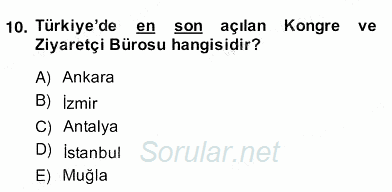 Konaklama İşletmelerinde Muhasebe Uygulamaları 2013 - 2014 Ara Sınavı 8.Soru