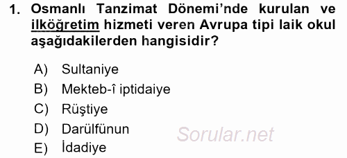 Türkiye´nin Toplumsal Yapısı 2015 - 2016 Tek Ders Sınavı 1.Soru
