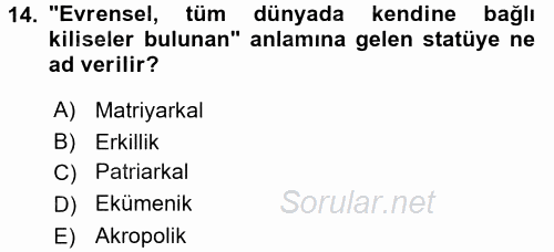 Türkiye´nin Toplumsal Yapısı 2015 - 2016 Tek Ders Sınavı 14.Soru