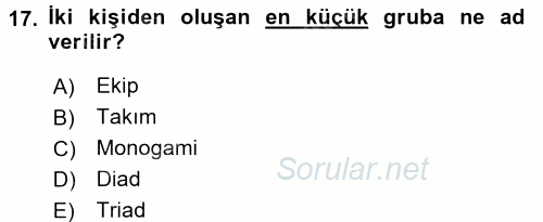 Türkiye´nin Toplumsal Yapısı 2015 - 2016 Tek Ders Sınavı 17.Soru