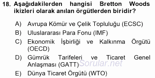 Türkiye´nin Toplumsal Yapısı 2015 - 2016 Tek Ders Sınavı 18.Soru