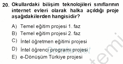 İng. Öğretmenliğinde Öğretim Teknolojileri Ve Materyal Tasarımı 1 2014 - 2015 Dönem Sonu Sınavı 20.Soru