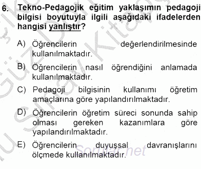 İng. Öğretmenliğinde Öğretim Teknolojileri Ve Materyal Tasarımı 1 2014 - 2015 Dönem Sonu Sınavı 6.Soru