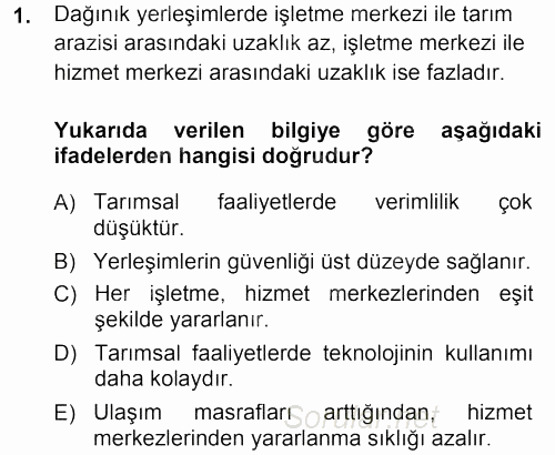 Tarımsal Yapılar ve Sulama 2013 - 2014 Ara Sınavı 1.Soru