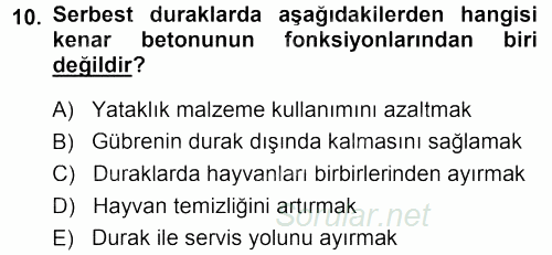 Tarımsal Yapılar ve Sulama 2013 - 2014 Ara Sınavı 10.Soru