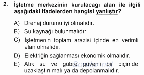 Tarımsal Yapılar ve Sulama 2013 - 2014 Ara Sınavı 2.Soru