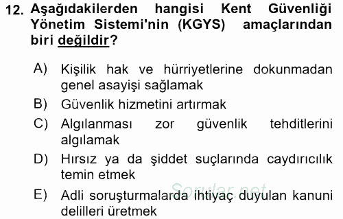 Suç Önleme Modelleri 2017 - 2018 Ara Sınavı 12.Soru