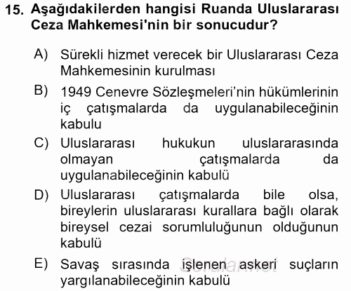Suç Önleme Modelleri 2017 - 2018 Ara Sınavı 15.Soru