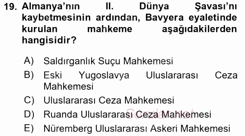 Suç Önleme Modelleri 2017 - 2018 Ara Sınavı 19.Soru