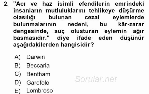 Suç Önleme Modelleri 2017 - 2018 Ara Sınavı 2.Soru