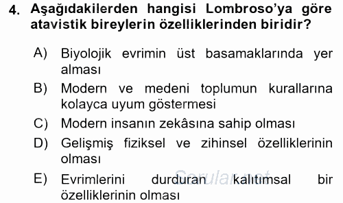 Suç Önleme Modelleri 2017 - 2018 Ara Sınavı 4.Soru