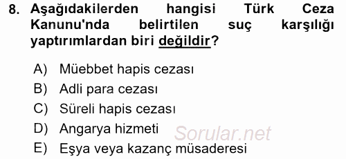 Suç Önleme Modelleri 2017 - 2018 Ara Sınavı 8.Soru