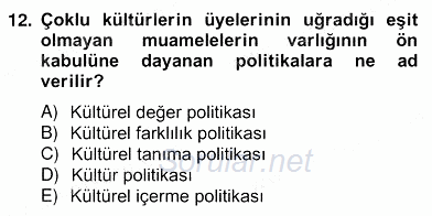 Küreselleşme ve Kültürlerarası İletişim 2012 - 2013 Ara Sınavı 12.Soru