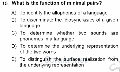 Türkçe Ses Ve Biçim Bilgisi 2012 - 2013 Ara Sınavı 15.Soru