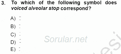 Türkçe Ses Ve Biçim Bilgisi 2012 - 2013 Ara Sınavı 3.Soru