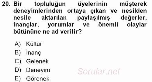 Perakendecilikte Müşteri İlişkileri Yönetimi 2017 - 2018 Dönem Sonu Sınavı 20.Soru