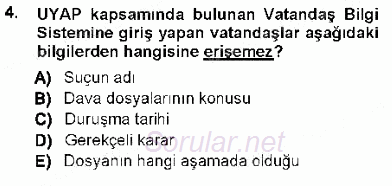 Ulusal Yargı Ağı Projesi 1 2012 - 2013 Dönem Sonu Sınavı 4.Soru