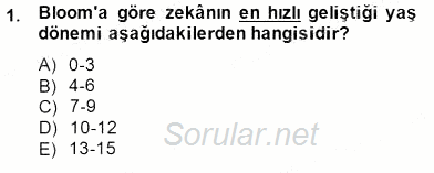 Özel Eğitim 2014 - 2015 Ara Sınavı 1.Soru