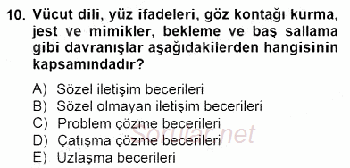 Özel Eğitim 2014 - 2015 Ara Sınavı 10.Soru