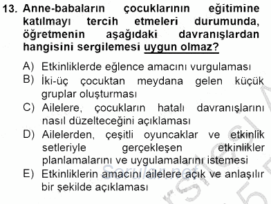 Özel Eğitim 2014 - 2015 Ara Sınavı 13.Soru