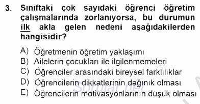 Özel Eğitim 2014 - 2015 Ara Sınavı 3.Soru