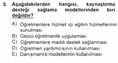 Özel Eğitim 2014 - 2015 Ara Sınavı 5.Soru