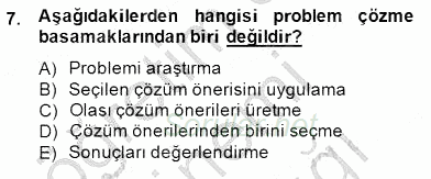 Özel Eğitim 2014 - 2015 Ara Sınavı 7.Soru