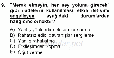 Özel Eğitim 2014 - 2015 Ara Sınavı 9.Soru