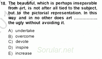 Okuma Ve Yazma Becerileri 1 2013 - 2014 Dönem Sonu Sınavı 18.Soru