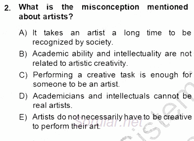 Okuma Ve Yazma Becerileri 1 2013 - 2014 Dönem Sonu Sınavı 2.Soru